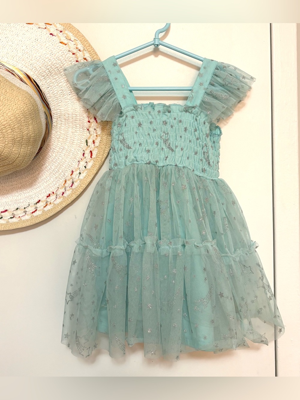 George Mint Tulle Star Flutter Dress
